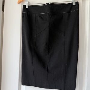 Zara Black Pencil Skirt with White Trim